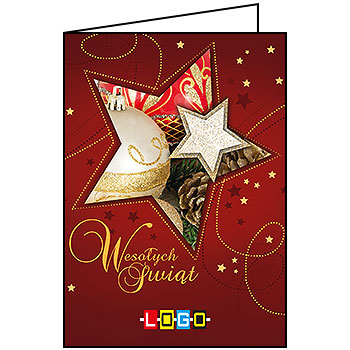 Kartki świąteczne BN1-027 dla firm z Twoim LOGO - Karnet składany BN1
