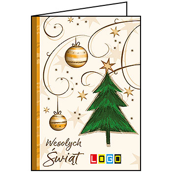 Kartki świąteczne BN1-215 dla firm z Twoim LOGO - Karnet składany BN1