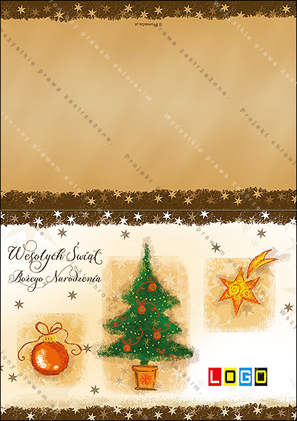 Kartki świąteczne nieskładane - BN1-237 awers