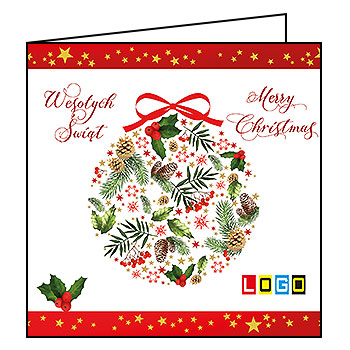 Kartki świąteczne BN2-054 dla firm z Twoim LOGO - Karnet składany BN2