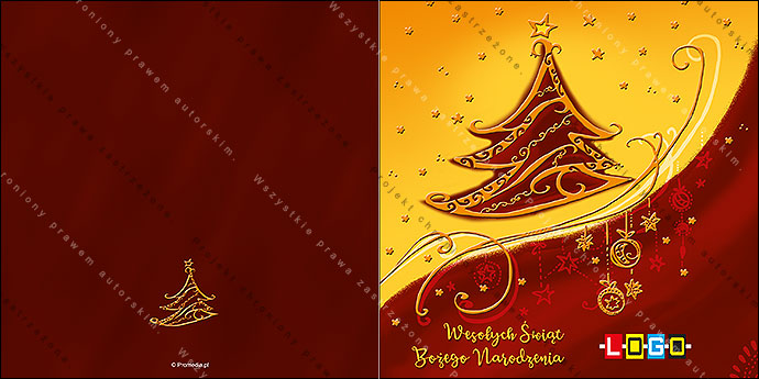 Kartki świąteczne nieskładane - BN2-187 awers