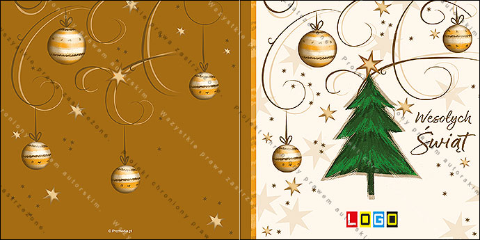 Kartki świąteczne nieskładane - BN2-215 awers
