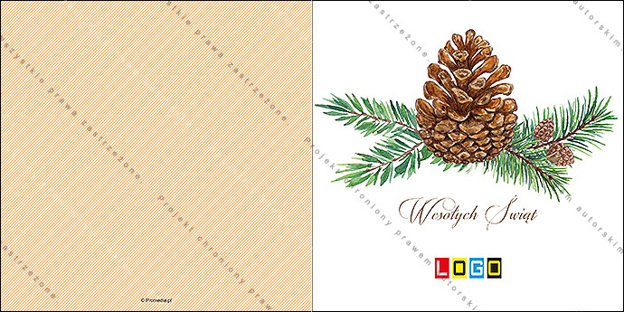 Kartki świąteczne nieskładane - BN2-252 awers