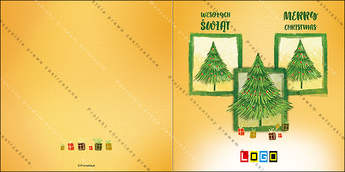 Kartki świąteczne nieskładane - BN2-277 awers