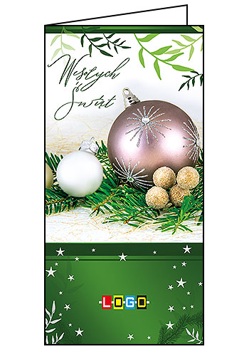 Kartki świąteczne BN3-062 dla firm z Twoim LOGO - Karnet składany BN3