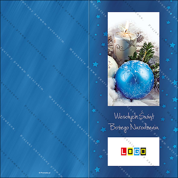 Kartki świąteczne nieskładane - BN3-183 awers
