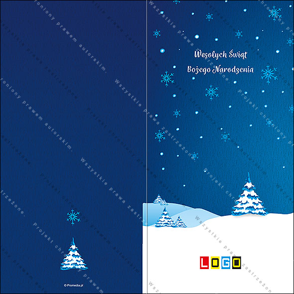 Kartki świąteczne nieskładane - BN3-197 awers