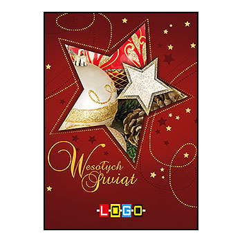 Kartki świąteczne BZ1-027 dla firm z Twoim LOGO - Karnet składany BZ1