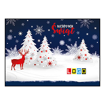 Kartki świąteczne BZ1-145 dla firm z Twoim LOGO - Karnet składany BZ1