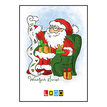 Kartki świąteczne BZ1-178 dla firm z Twoim LOGO - Karnet składany BZ1