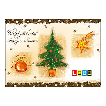 Kartki świąteczne BZ1-237 dla firm z Twoim LOGO - Karnet składany BZ1