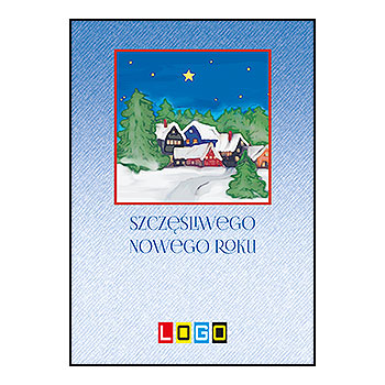 Kartki świąteczne BZ1-291 dla firm z Twoim LOGO - Karnet składany BZ1