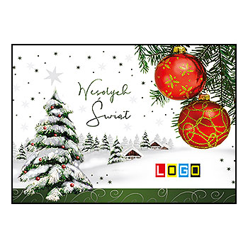 Kartki świąteczne BZ1-354 dla firm z Twoim LOGO - Karnet składany BZ1