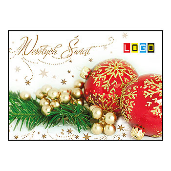 Kartki świąteczne BZ1-360 dla firm z Twoim LOGO - Karnet składany BZ1